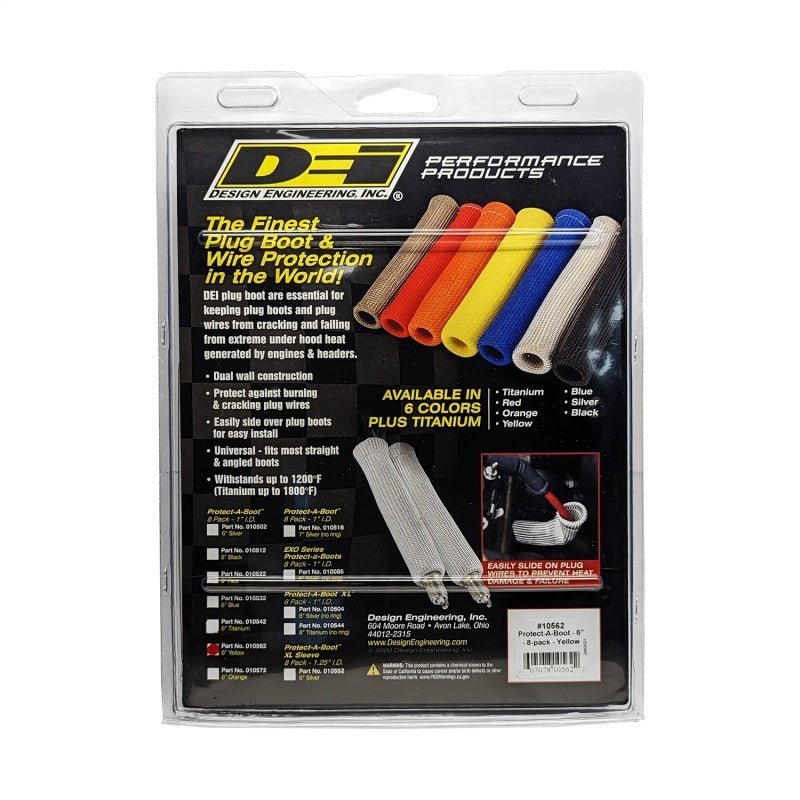 DEI - DEI Protect - A - Boot - 6in - 8 - pack - Yellow - Demon Performance