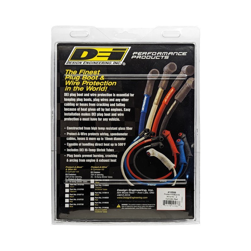 DEI - DEI Protect - A - Boot and Wire 4 Cylinder Kit - Red - Demon Performance