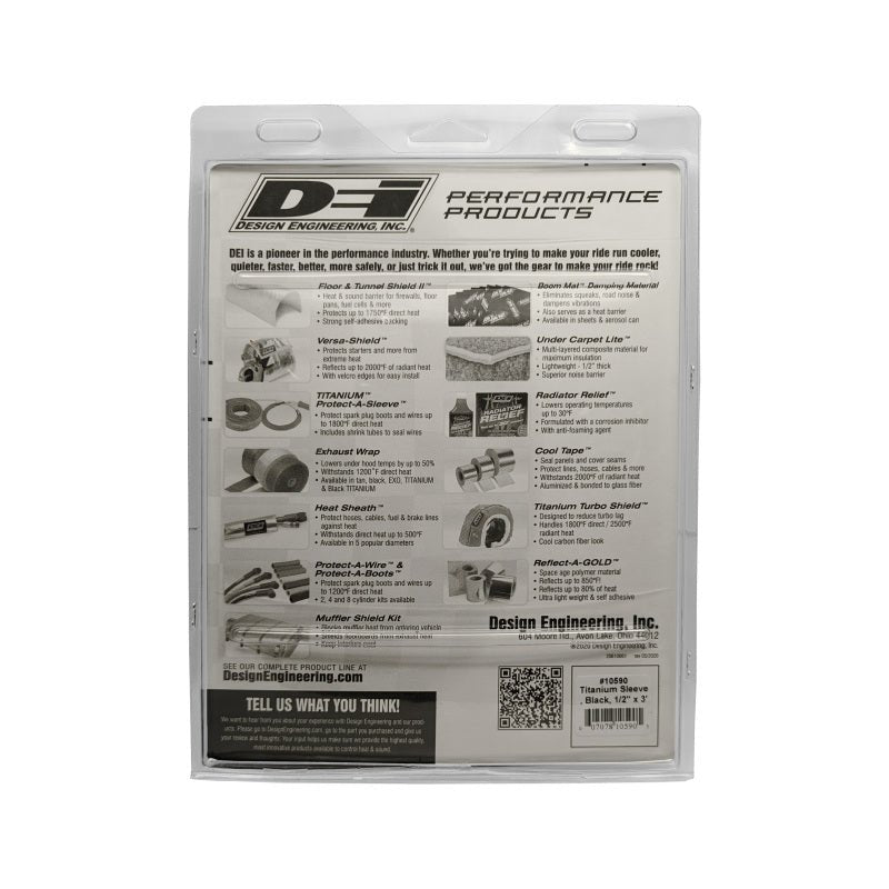 DEI - DEI Protect - A - Sleeve 1/2in ID x 3ft Universal - Titanium - Demon Performance