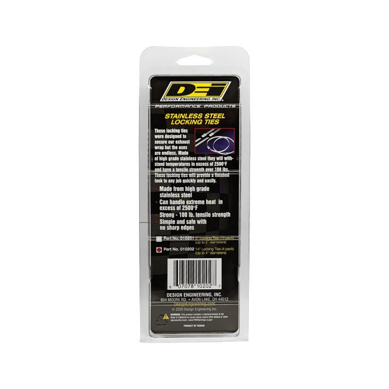 DEI - DEI Stainless Steel Locking Tie 14in - 5 per pack - Demon Performance