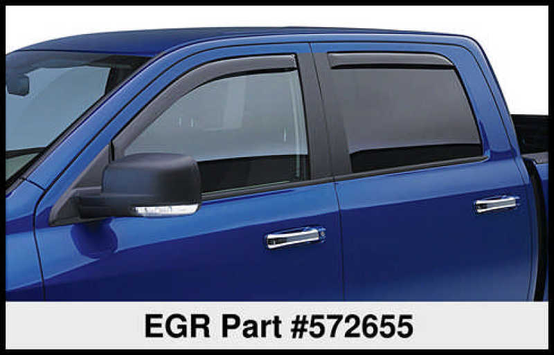 EGR - EGR 09 - 12 Dodge Ram F/S Pickup Quad Cab In - Channel Window Visors - Set of 4 - Matte (572655) - Demon Performance