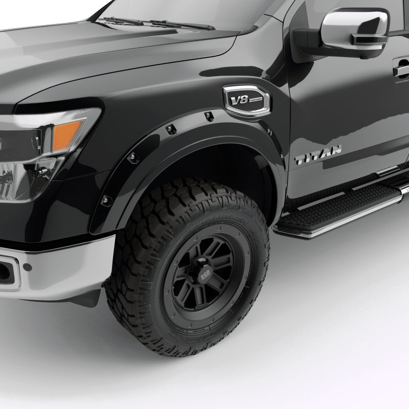 EGR - EGR 16+ Nissan Titan XD Bolt - On Look Color Match Fender Flares - Set - Black Metallic - Demon Performance