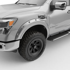 EGR - EGR 16+ Nissan Titan XD Bolt - On Look Color Match Fender Flares - Set - Liquid Platinum Metallic - Demon Performance