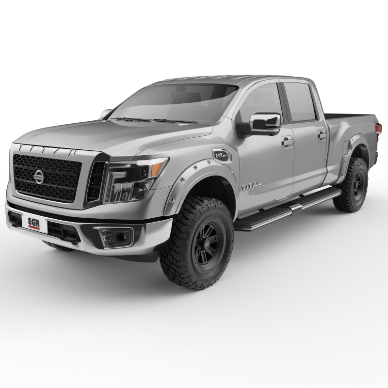 EGR - EGR 16+ Nissan Titan XD Bolt - On Look Color Match Fender Flares - Set - Liquid Platinum Metallic - Demon Performance