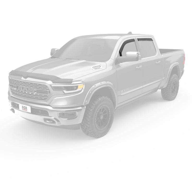 EGR - EGR 2019 Dodge Ram 1500 Crew Cab SlimLine In - Channel Window Visors Set of 4 - Dark Smoke - Demon Performance