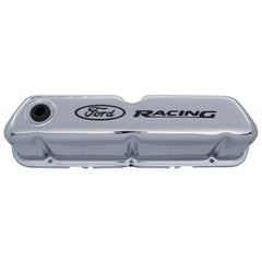 Ford Racing - Ford Racing Logo Stamped Steel Valve Covers - Chrome - Demon Performance