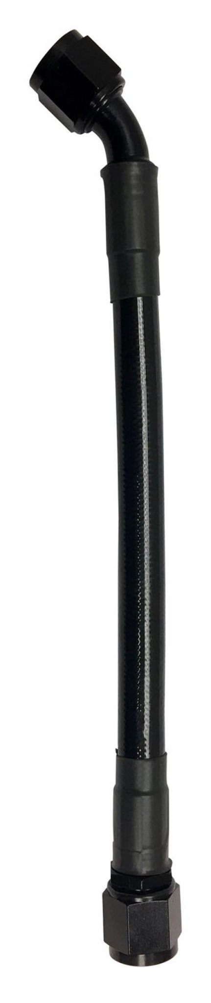 Fragola - Fragola - 10AN Ext Black PTFE Hose Assembly Straight x 45 Degree 10in - Demon Performance