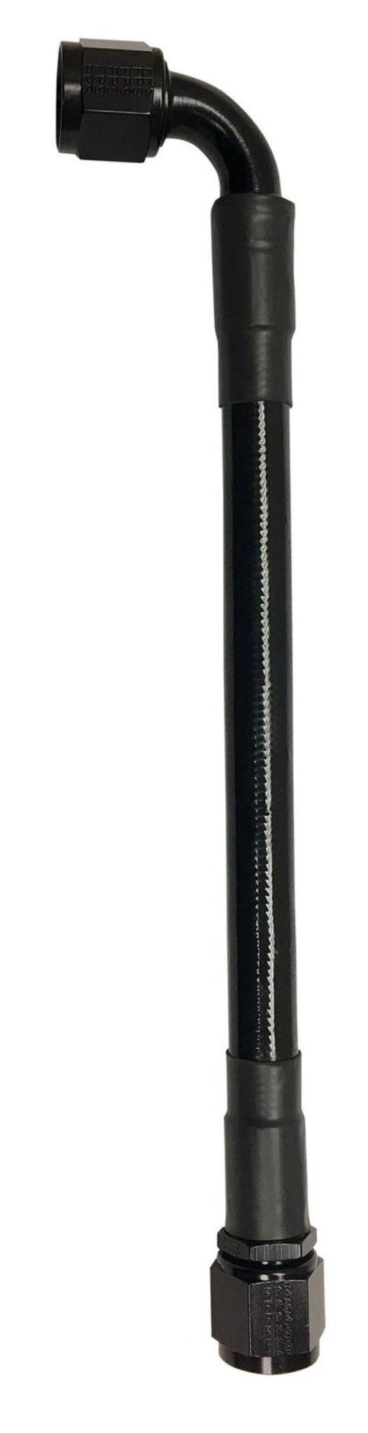 Fragola - Fragola - 10AN Ext Black PTFE Hose Assembly Straight x 90 Degree 10in - Demon Performance