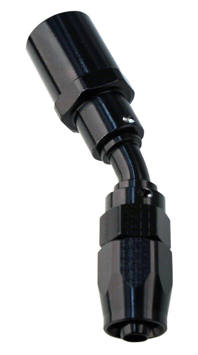 Fragola - Fragola - 10AN Male Rad. Fitting x 45 Degree Pro - Flow Hose End - Black - Demon Performance