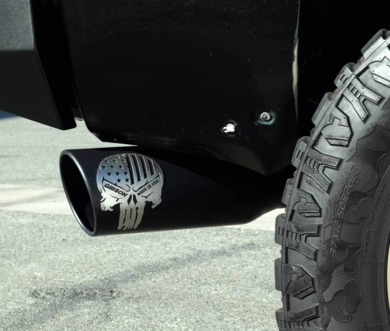 Gibson - Gibson 04 - 10 Nissan Titan SE 5.6L 4in Patriot Skull Series Cat - Back Single Exhaust - Stainless - Demon Performance