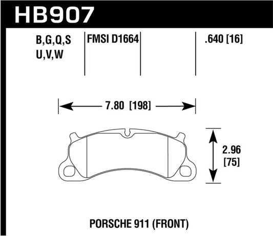 Hawk Performance - Hawk 12 - 16 Porsche 911 Carrera S DTC - 30 Front Brake Pads - Demon Performance