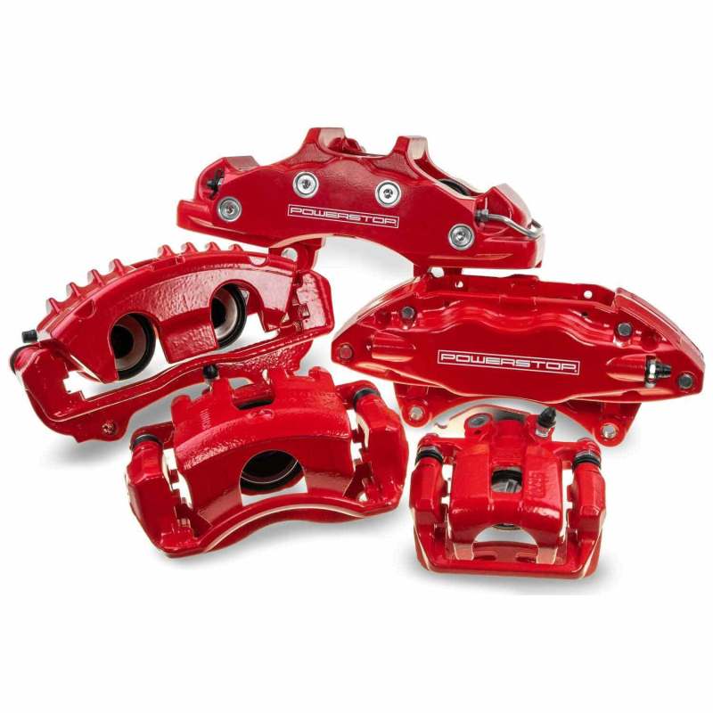 PowerStop - Power Stop 03 - 05 Infiniti G35 Rear Red Calipers w/Brackets - Pair - Demon Performance