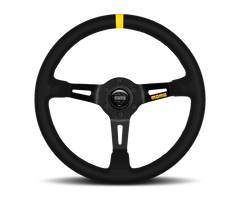 Momo MOD08 Steering Wheel 350 mm -  Black Suede/Black Spokes/1 Stripe