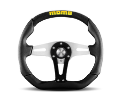 Momo Trek Steering Wheel 350 mm - Black AirLeather/Brshd Al Spokes