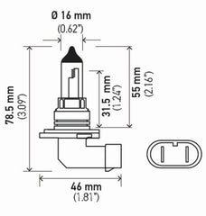 Hella Bulb 9006 12V 55W P22D T4 +50 (2)