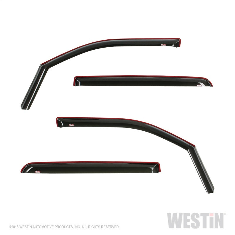 Westin 19-22 Ram 1500 Crew Cab(Excl. 19-22 Ram 1500 Classic) In Channel Wind Deflector 4pc - Smoke