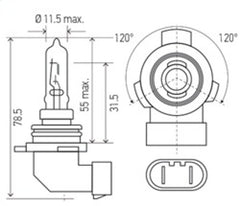 Hella Bulb 9012LL/HIR2 12V 55W PX22d