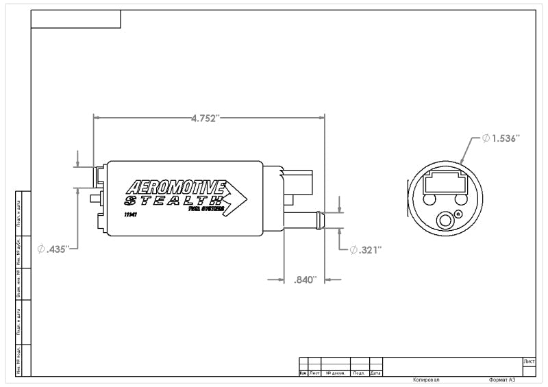 Aeromotive - Aeromotive 340 Series Stealth In-Tank E85 Fuel Pump - Offset Inlet - Demon Performance