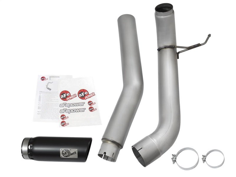 aFe - aFe Atlas Exhaust 5in DPF-Back Al Steel 2016 Nissan Titan XD V8-5.0L Black Tip - Demon Performance