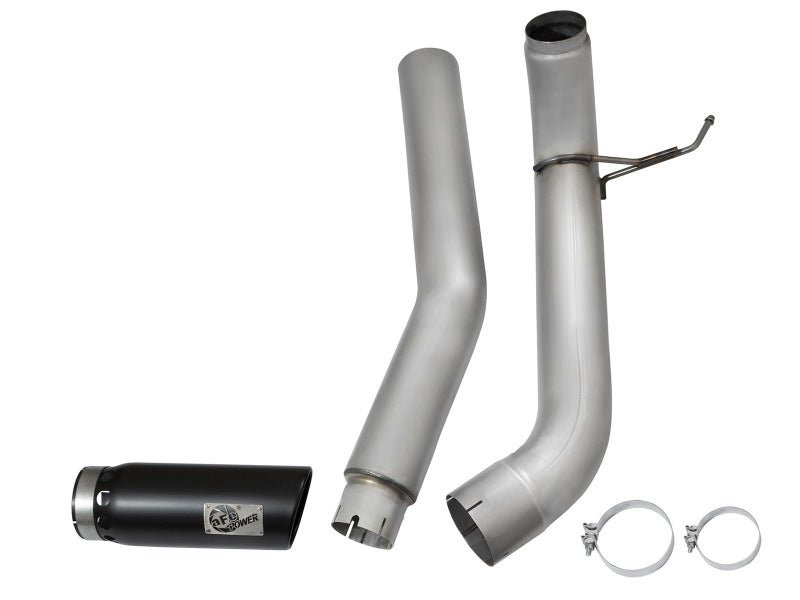 aFe - aFe Atlas Exhaust 5in DPF-Back Al Steel 2016 Nissan Titan XD V8-5.0L Black Tip - Demon Performance