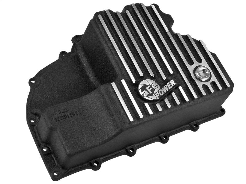 aFe - AFE Engine Oil Pan Black Machined; 14-16 Dodge RAM 1500 EcoDiesel 3.0L V6 (td) - Demon Performance