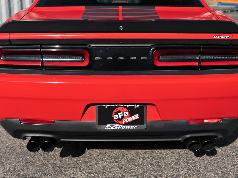 aFe - aFe MACH Force-Xp 2-1/2in 304 SS Cat-Back Exhaust 15-21 Dodge Challenger V6-3.6L - Quad Black Tip - Demon Performance