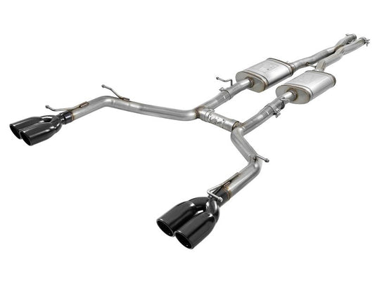 aFe - aFe MACH Force-Xp 2-1/2in 304 SS Cat-Back Exhaust 15-21 Dodge Challenger V6-3.6L - Quad Black Tip - Demon Performance