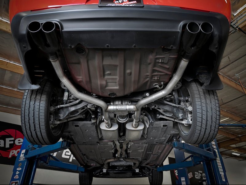 aFe - aFe MACH Force-Xp 2-1/2in 304 SS Cat-Back Exhaust 15-21 Dodge Challenger V6-3.6L - Quad Black Tip - Demon Performance