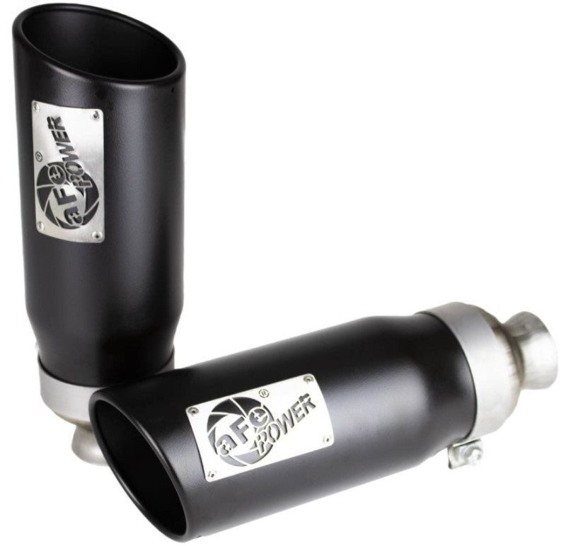 aFe - aFe MACH Force-XP 4-1/2in Steel OE Replacement Exhaust Tips - 2021+ Dodge Ram (5.7L V8) - Black - Demon Performance