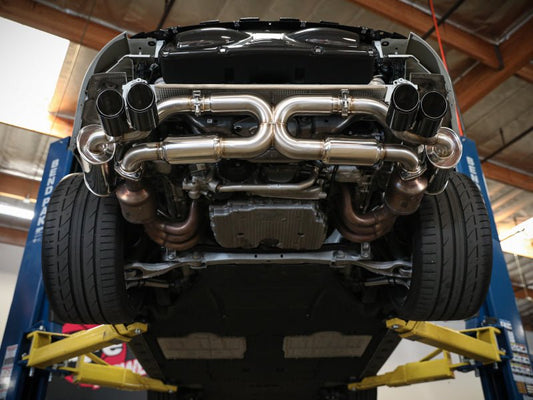 aFe - aFe MACHForce XP 12-16 Porsche 911 Carrera H6-3.8L SS-304 Cat-Back Exhaust w/ Polished Quad Tips - Demon Performance