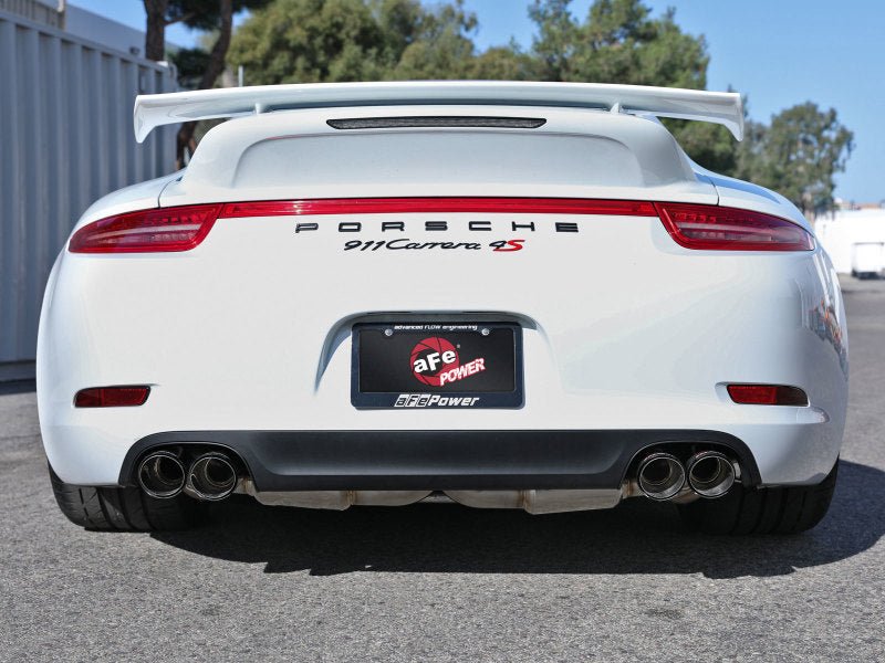 aFe - aFe MACHForce XP 12-16 Porsche 911 Carrera H6-3.8L SS-304 Cat-Back Exhaust w/Carbon Fiber Tips - Demon Performance