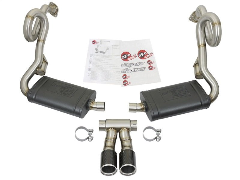 aFe - aFe MACHForce-Xp 2in 304 SS Cat-Back Exhaust w/Carbon Fiber Tips 13-16 Porsche Boxster 2.7L/3.4L - Demon Performance