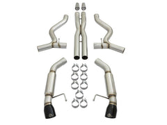 aFe - aFe MACHForce XP 3in 304 SS Sport Tone Cat-Back w/ Black Tips 15-17 Ford Mustang V6-3.7L/V8-5.0L - Demon Performance