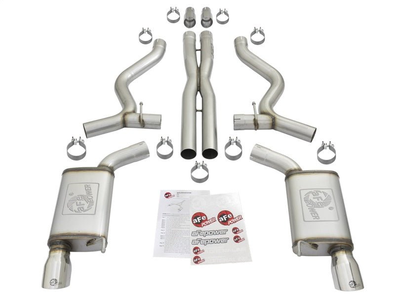 aFe - aFe MACHForce XP 3in Sport Tone Cat-Back Exhausts w/ Polished Tips 15-17 Ford Mustang V6/V8 - Demon Performance