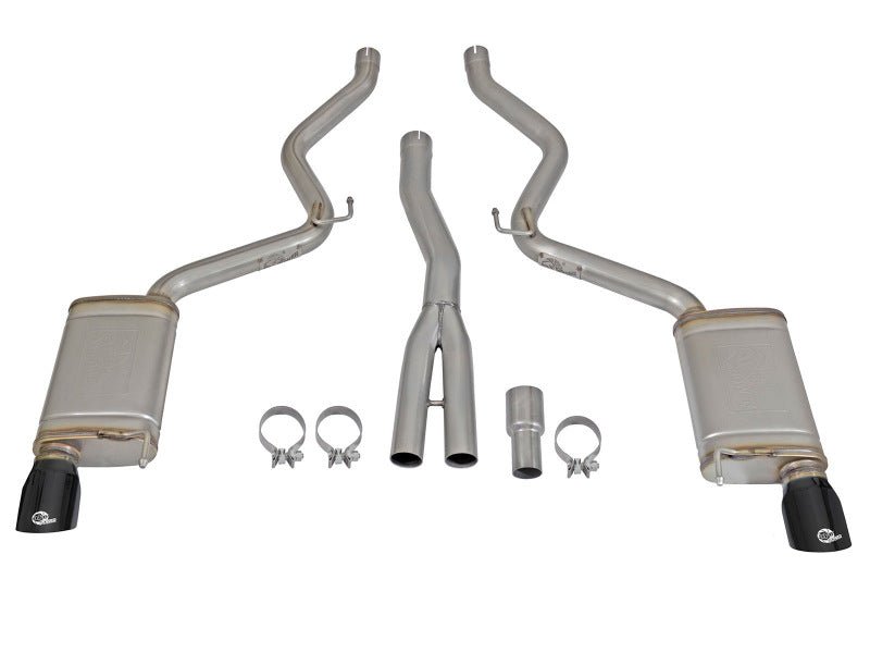 aFe - aFe MACHForce XP Exhausts Cat-Back SS-304 EXH w/ Black Tips 15-16 Ford Mustang EcoBoost 2.3L (t) - Demon Performance