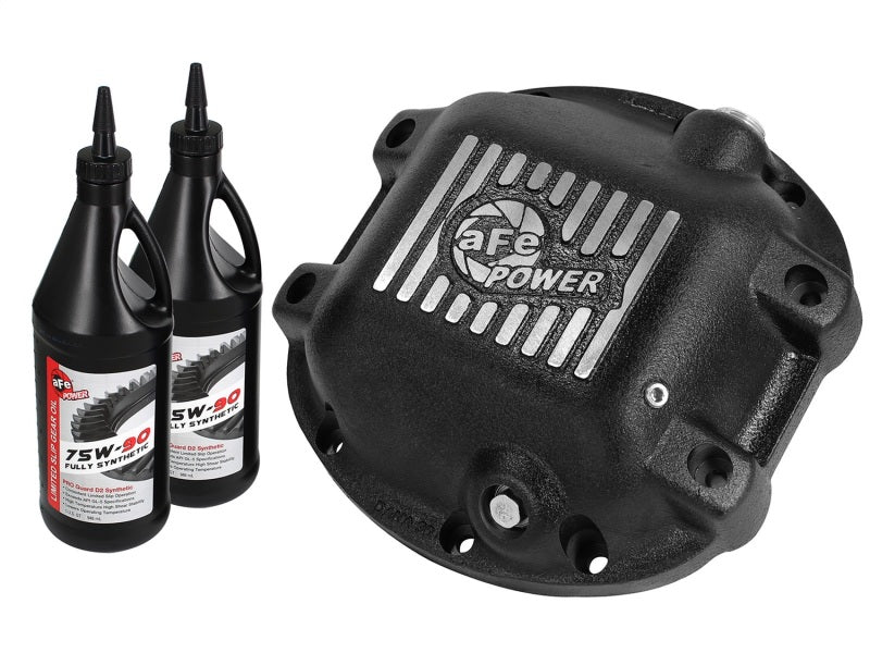 aFe - aFe Power Differential Cover Machined Fins 97-15 Jeep Dana 30 w/ 75W-90 Gear Oil 2 QT - Demon Performance