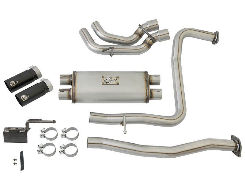 aFe - aFe POWER Rebel Series 2-1/2in 409 SS Cat Back Exhaust w/ Black Tips 16-17 Nissan Titan V8 5.6L - Demon Performance