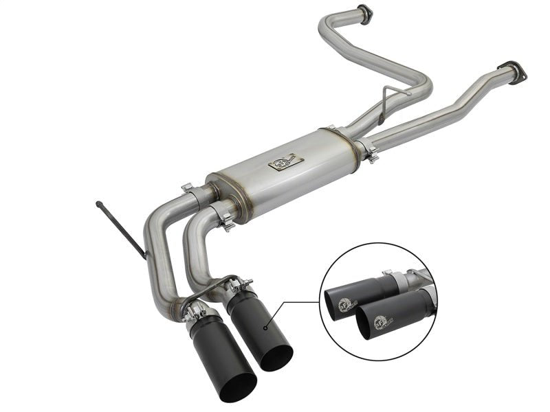 aFe - aFe POWER Rebel Series 2-1/2in 409 SS Cat Back Exhaust w/ Black Tips 16-17 Nissan Titan V8 5.6L - Demon Performance