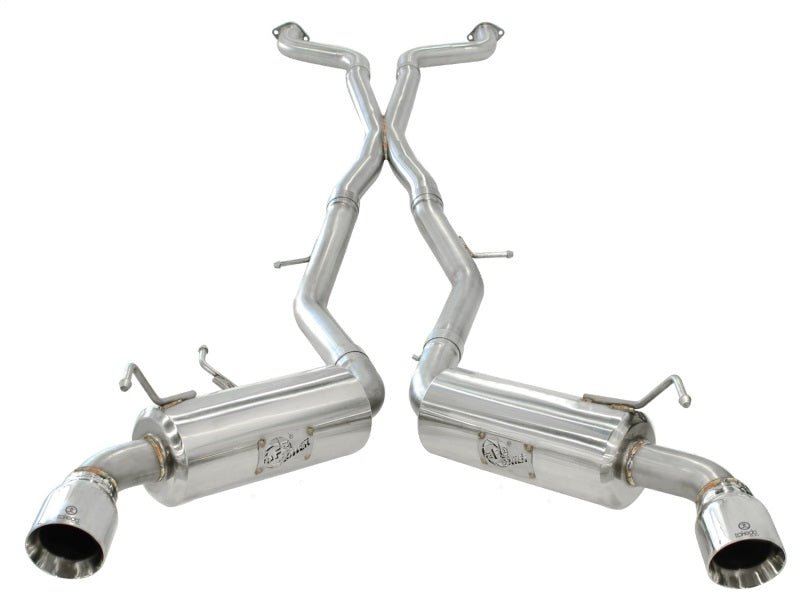 aFe - aFe Takeda 2.5inch SS Exhaust Cat-Back 09-13 Nissan 370Z V6 3.7L Polished Tips - Demon Performance