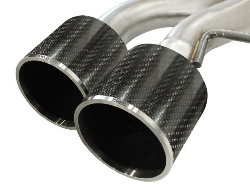 aFe - aFe Takeda 3in SS Exhaust Cat-Back 09-14 Nissan GTR V6 3.8L Carbon Fiber Tips - Demon Performance