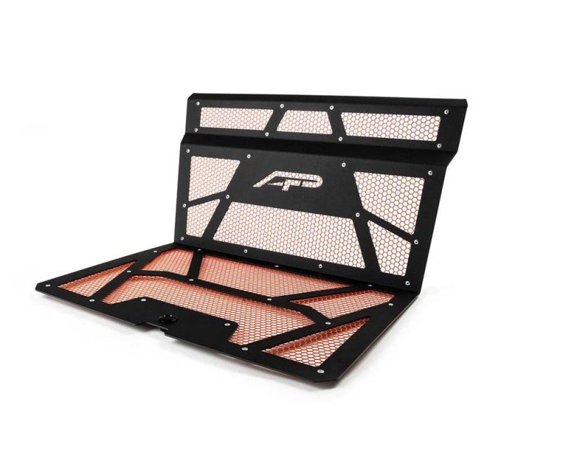 Agency Power - Agency Power 14-18 Polaris RZR XP 1000 / XP Turbo Vented Engine Cover - Matte Black/Orange Mesh - Demon Performance