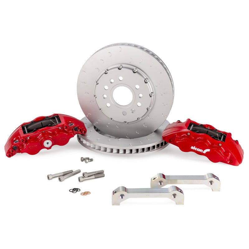 Alcon - Alcon 2021+ RAM TRX 376x42mm Rotors 6-Piston Red Calipers Front Brake Upgrade Kit - Demon Performance