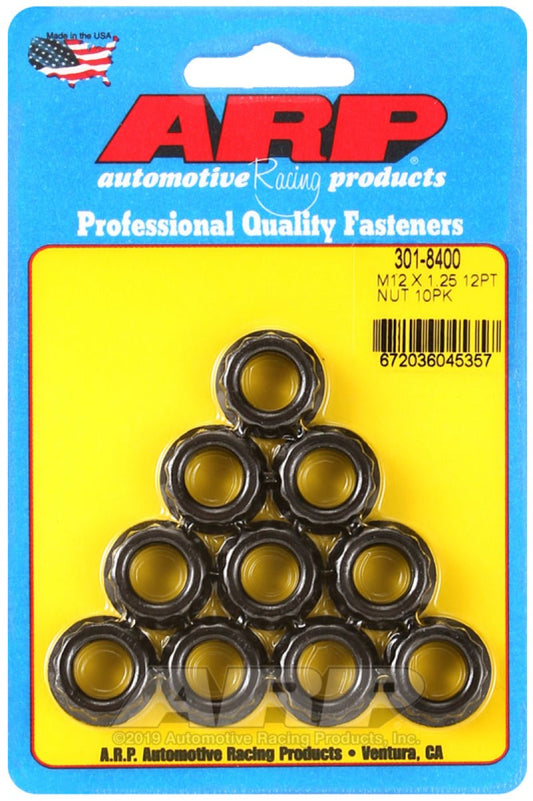 ARP - ARP 12mm x 1.25 16mm Socket 12pt Nut Kit (10 pack) - Demon Performance