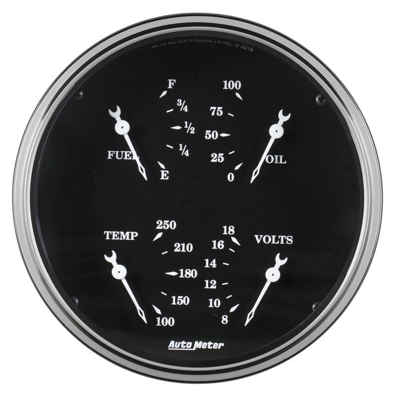 AutoMeter - Auto Meter Gauge Quad 5in 0E-90F Elec Old Tyme Black - Demon Performance