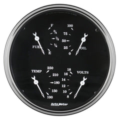 AutoMeter - Auto Meter Gauge Quad 5in 0E-90F Elec Old Tyme Black - Demon Performance