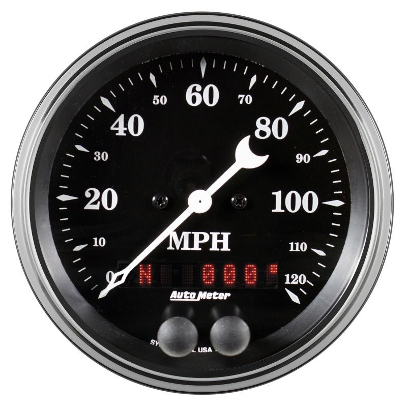 AutoMeter - Auto Meter Gauge Speedometer 3 3/8in 120mph GPS Old Tyme Black - Demon Performance