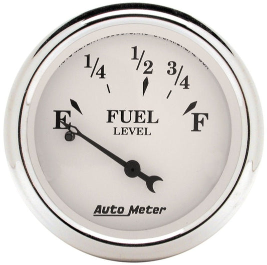 AutoMeter - Auto Meter Old Tyme White 2-1/16in 0-30 OHM Electric Fuel Level Gauge - Demon Performance