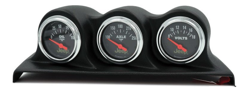 AutoMeter - Autometer 07-10 Jeep Wrangler JK Oil PSI/Axle Temp/Volt 3 Piece Gauge Kit - Demon Performance