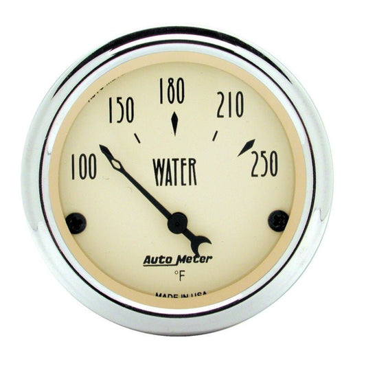 AutoMeter - Autometer 2-1/16 inch Electric Water Temperature 250 Deg F Antique Beige Gauge - Demon Performance