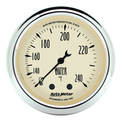 AutoMeter - Autometer 2-1/16 inch Mechanical Antique Beige Water Temp Gauge 120-240 Deg F - Demon Performance